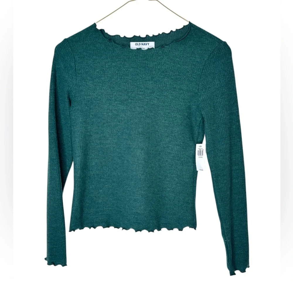 Old Navy girls Teal Long Sleeve Top large 10/12 new